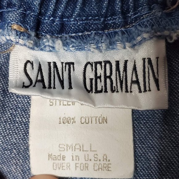 Vintage 90s Saint Germain High Rise Jeans with Embroidered Flower, S - Picture 3 of 5